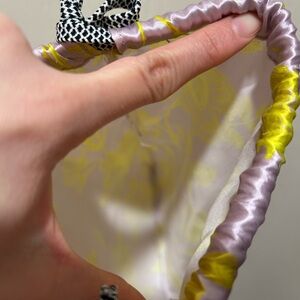 Yellow and Lavender Floral makeup bag